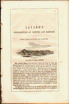 Item #11631 Layard's Explorations at Ninevah and Babylon