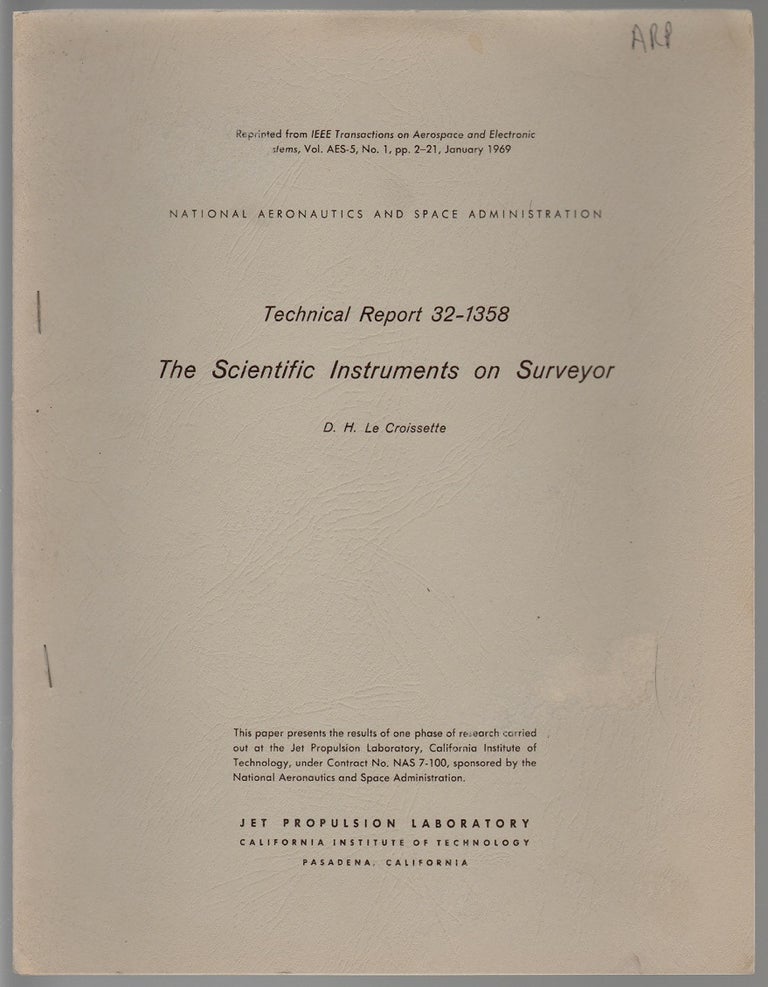 Item #11469 The Scientific Instruments on Surveyor. D. H. Le Criossette.