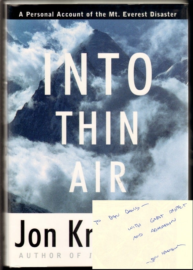 Item #12495 Into Thin Air, A Personal Account of the Mount Everest Disaster [SIGNED, WITH MOUNTAIN MADNESS MATERIALS LAID IN]. Jon Krakauer.