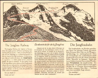 Jungfraubahn Berneroberland/Schweiz [Lithograph Swiss Travel Brochure by Noted Poster Artist]