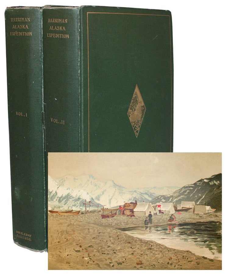Item #14037 Harriman Alaska Expedition, Alaska, Volume I: Narrative, Glaciers, Natives; Volume II: History, Geography, Resources. ALASKA, John Burroughs, John Muir, George Bird Grinnell, William H. Dall, Edward Curtis.