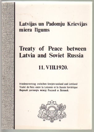 Item #14454 Treaty of Peace between Latvia and Soviet Russia 11.VIII.1920. Latvijas un Padomju...