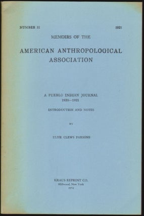 Item #1557 A Pueblo Indian Journal 1920-1921, Introduction and Notes (Memoirs of the American...