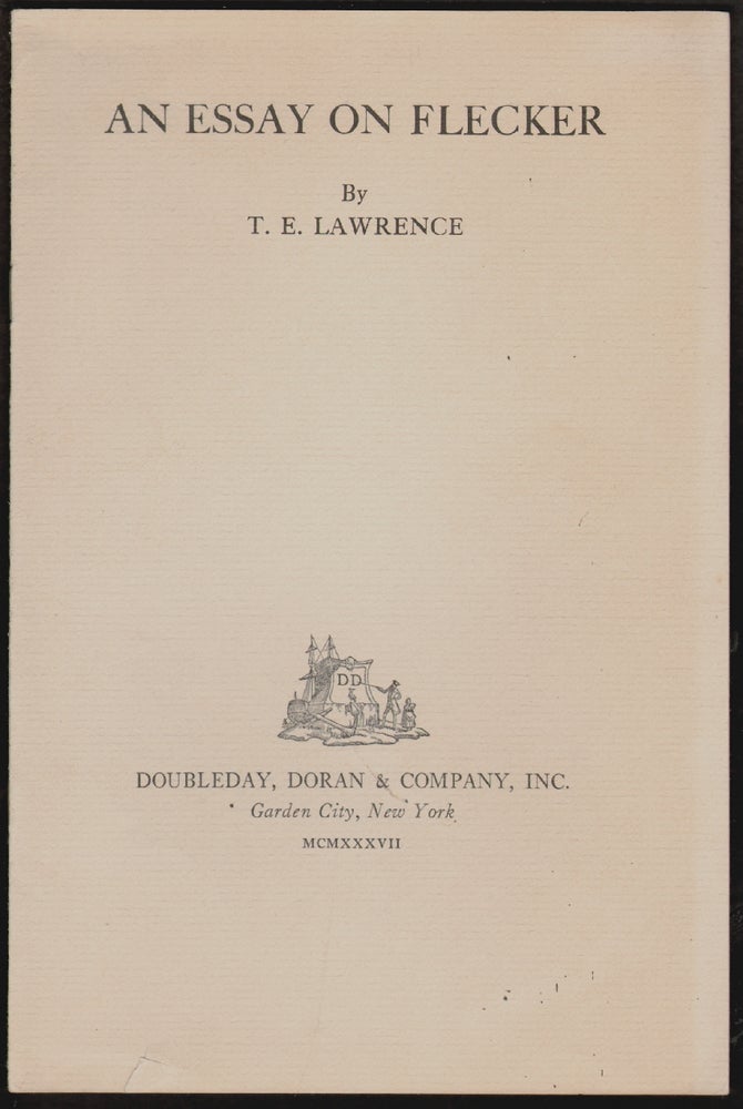 Item #16342 An Essay on Flecker. T. E. Lawrence.