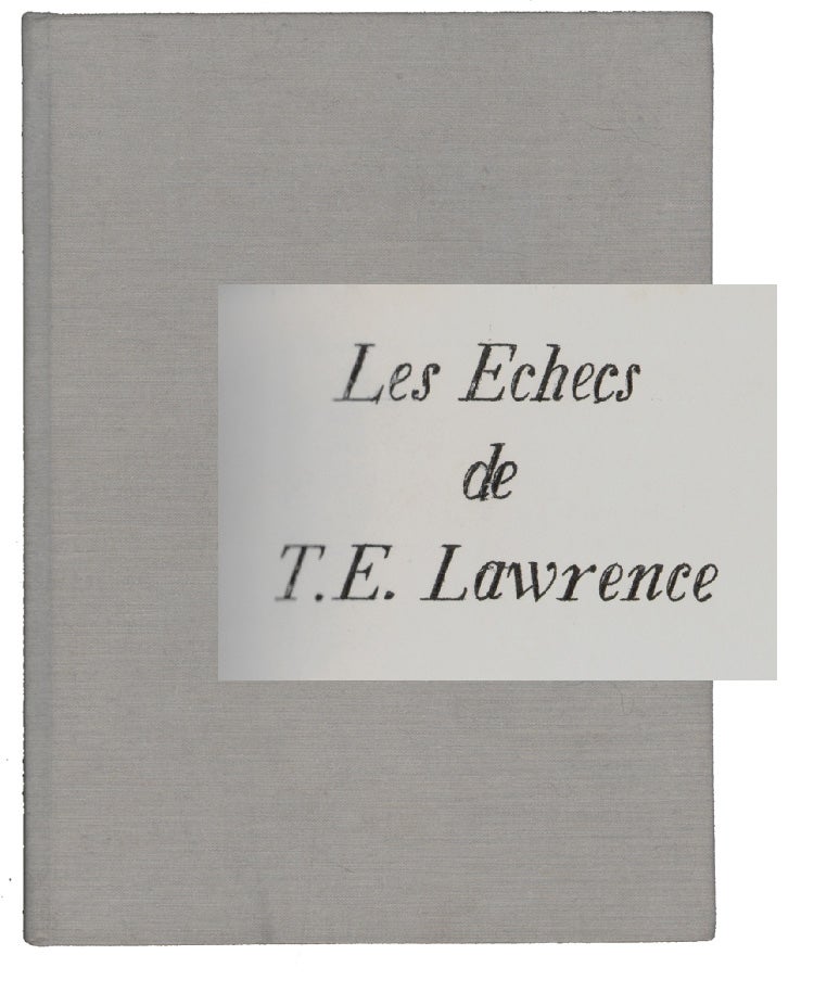 Item #16353 Les Echecs de T.E. Lawrence. Paul Adam.