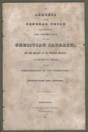 Item #16639 An Address of the General Union for Promoting the Observance of the Christian...