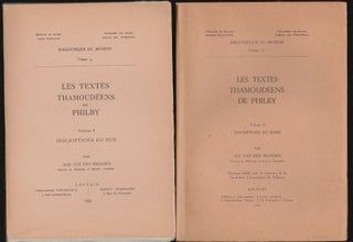 Item #17805 Les Textes Thamoudéens de Philby, Volume I, Inscriptions du Sud, Volume II,...