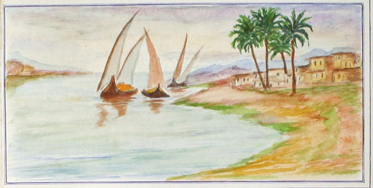 Item #18162 Sketches on the Nile: An Album of 43 Original Watercolors and Doggerel Verse Documenting a Nile Cruise in 1938. EGYPT, Alan Hinch.
