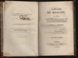 Item #18333 Campagne de Moscow, en 1812; ouvrage composé d'aprés la collection des pieces...