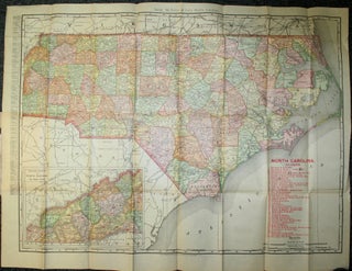 Rand McNally & Co.'s Indexed County and Railroad Map and Shippers' Guide of North Carolina, Accompanied by a New and Original Compilation and Ready Reference Index, Showing in Detail the Entire Railroad System...