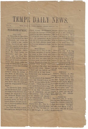 Item #19762 Tempe Daily News, Tuesday, January 5, 1897. NEWSPAPER ARIZONA