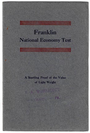 Item #19800 Franklin National Economy Test. Ninety-four Cars Average 32.8 Miles on One Gallon of...