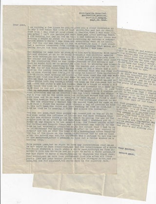 Item #19810 Original Letter from a Murderer to His Sister, Explaining Why He Killed Their Father....