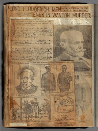 Scrapbook of More than 450 Newspaper Clippings on American Criminals and their Crimes, 1899-1902