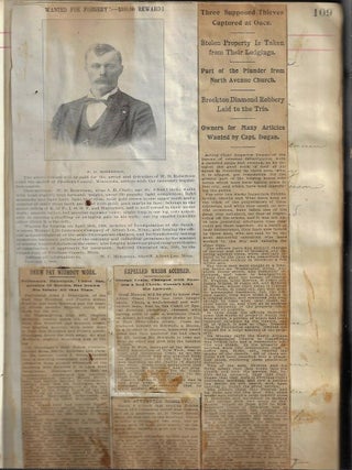 Scrapbook of More than 450 Newspaper Clippings on American Criminals and their Crimes, 1899-1902