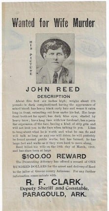 Item #19822 Wanted for Wife Murder, John Reed