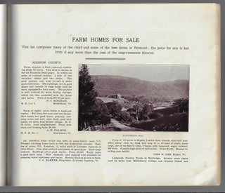 Vermont Farms for Summer Homes and Opportunities Offered for Investment in Agriculture, Manufactures, and Minerals