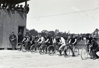 Collection of Glass Plate Negatives of Cyclists and Racing in Oxford County, Maine at the Height of the American Bicycle Craze