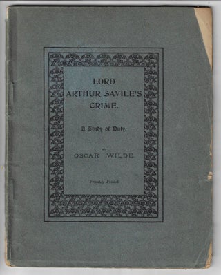 Item #20068 Lord Arthur Savile's Crime, A Study of Duty. Oscar Wilde