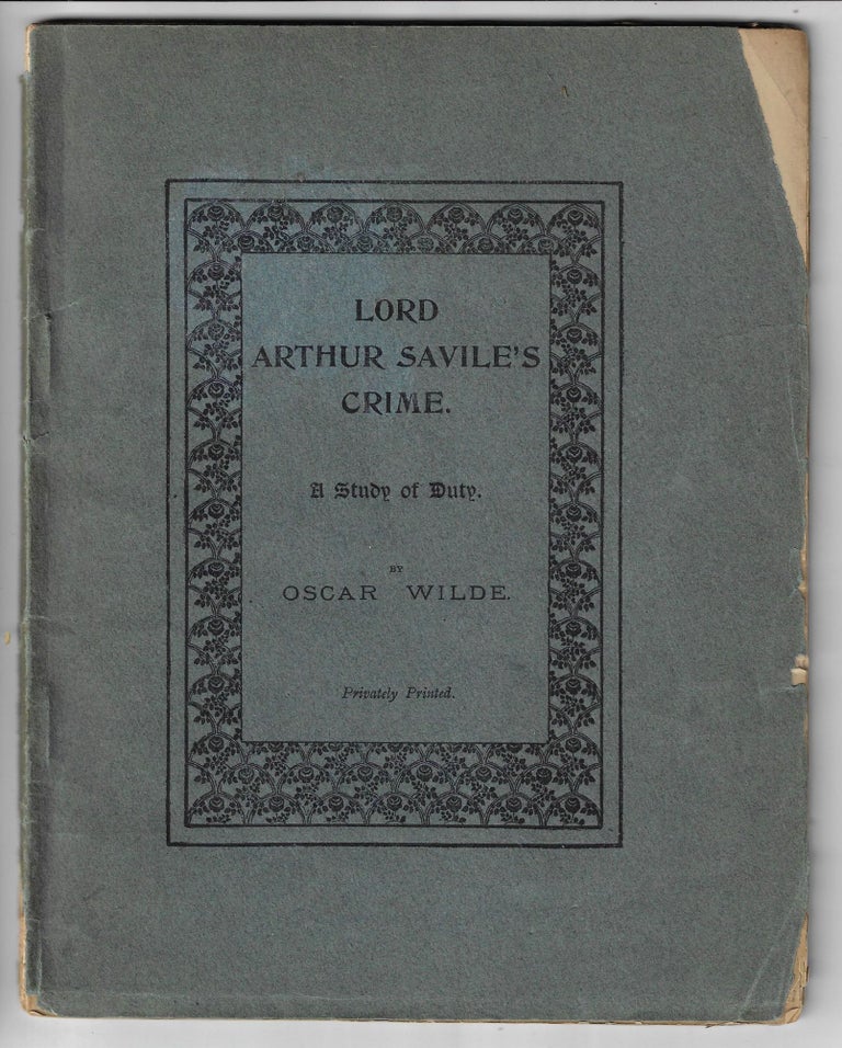 Item #20068 Lord Arthur Savile's Crime, A Study of Duty. Oscar Wilde.