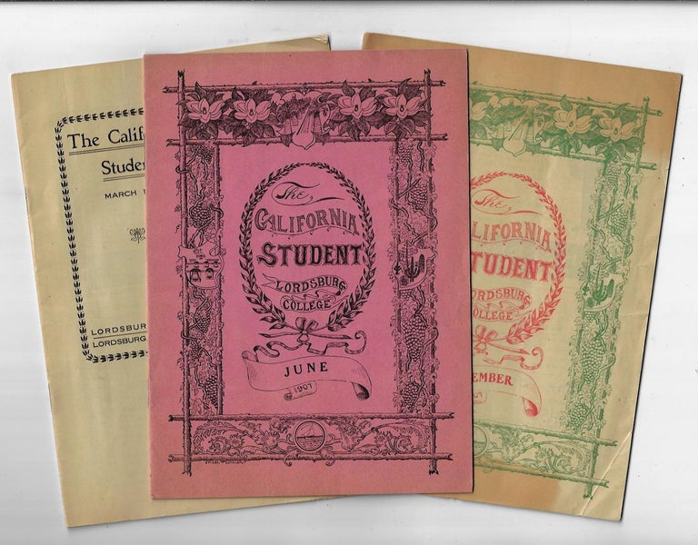 Item #20551 The California Student [Three issues: June 1907, September 1907, March 1908]. POMONA LA VERNE.