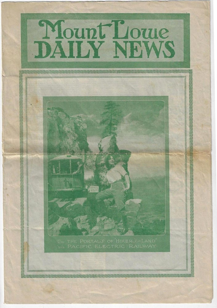 Item #20552 Mount Lowe Daily News, April 24, 1921. MT. LOWE.