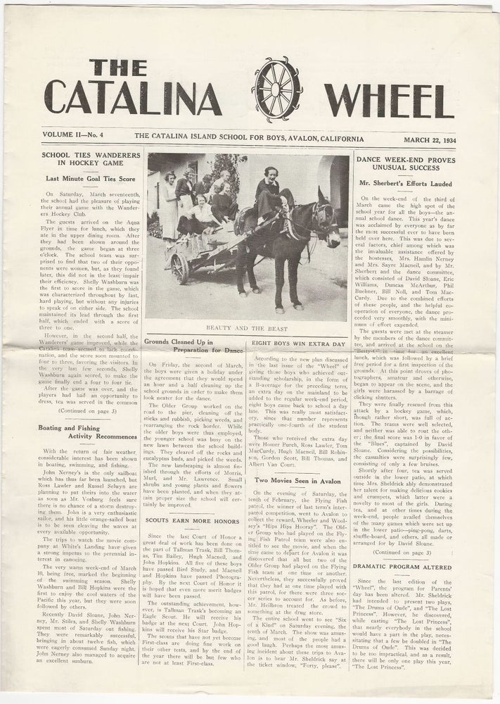 Item #20558 Four Issues of The Catalina Wheel, 1933-1935. CATALINA ISLAND SCHOOL FOR BOYS.