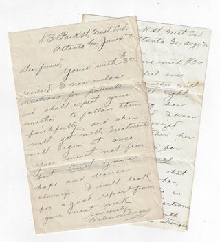 Item #20686 Two Autograph Letters Signed by Journalist and New Thought Writer Helen Wilmans, Who...