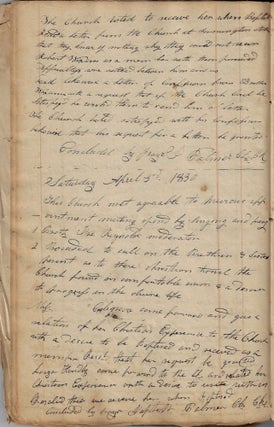 Item #20690 Manuscript Record Book and Documents of the Fourth Baptist Church of Hector, New...