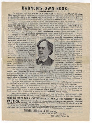 Barnum's Own Book, Life of the World-Renowned Showman