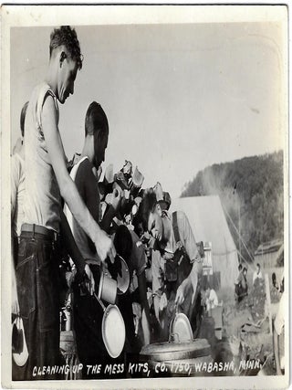Collection of Real Photo Postcards of a CCC Camp in or near Wabasha, Minnesota