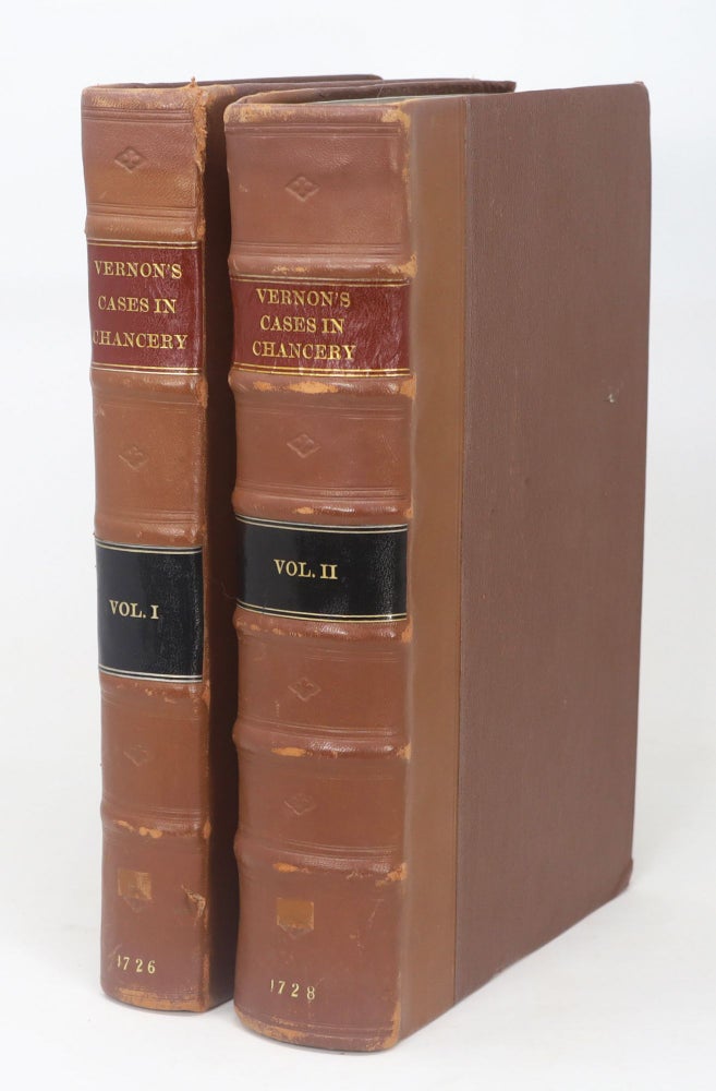 Item #20813 Cases Argued and Adjudged in the High Court of Chancery. Published from the Manuscripts of Thomas Vernon, Late of the Middle Temple, Esq.; by order of the High Court of Chancery [Two-Volume Set]. Thomas Vernon.