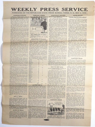 Weekly Press Service, Furnished by the Republican State Press Bureau. Fargo. N.D., May 4, 1908