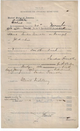 Legal Document Regarding a "Black Indian" Charged with Operating an Illegal Distillery and Later Lynched by a Mob