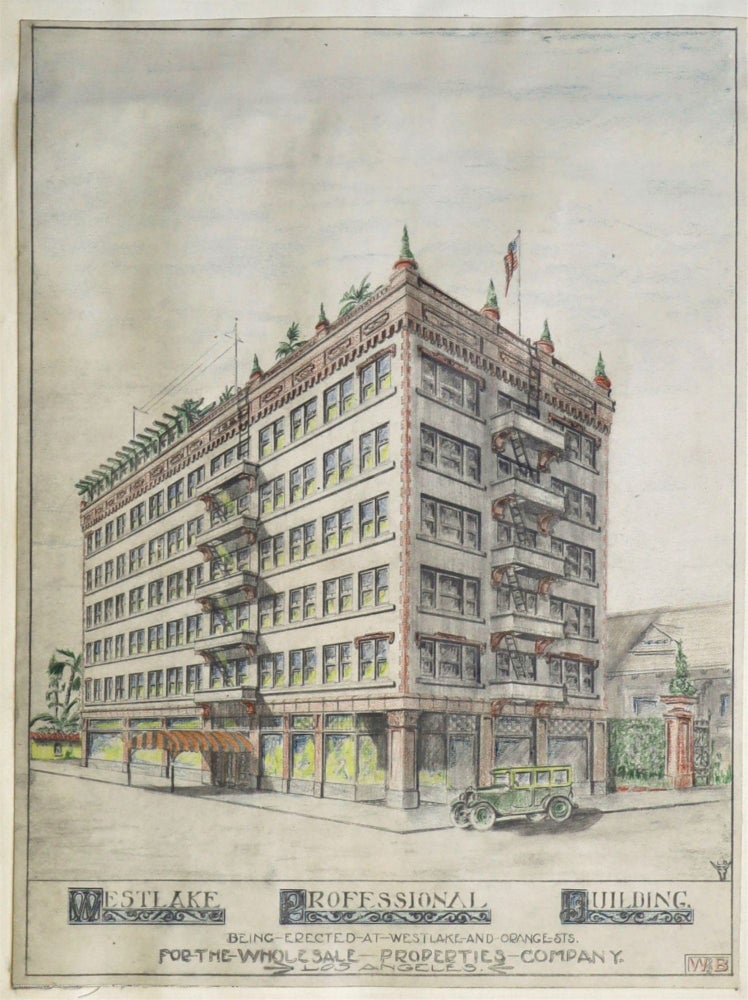 Item #20875 Architect's Renderings and Floor Plans for the Westlake Professional Building, Los Angeles, 1922. CALIFORNIA, ARCHITECTURE.