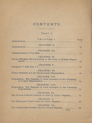 John's Baptism: Was it from Moses or Christ? Jewish or Christian? Objections to its Christian Character Answered