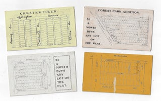 Four Advertising Cards with Miniature Plat Maps for Kansas City, Missouri Housing Developments