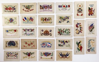 Item #21611 Collection of World War I Embroidered Silk Postcards, Several With Notes from Soldiers