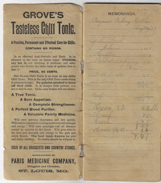 Multilingual Memo Book Advertising Products of the Paris Medicine Company, St. Louis