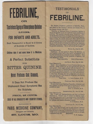 Multilingual Memo Book Advertising Products of the Paris Medicine Company, St. Louis