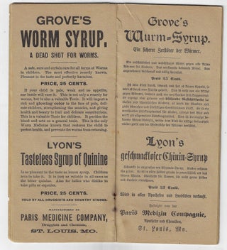 Multilingual Memo Book Advertising Products of the Paris Medicine Company, St. Louis