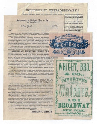 Item #21647 Four Items Related to Wright, Bro. & Co., Watch Importers (and Fraudsters), 1867