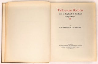 Title-Page Borders used in England and Scotland 1485-1640