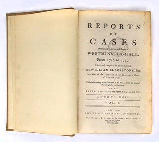 Item #21849 Reports of Cases Determined in the Several Courts of Westminster-Hall from 1746 to...
