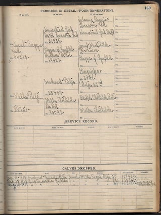 Herd Register of a Goshen, New York, Breeder of Purebred Dairy Cattle, 1901-1920