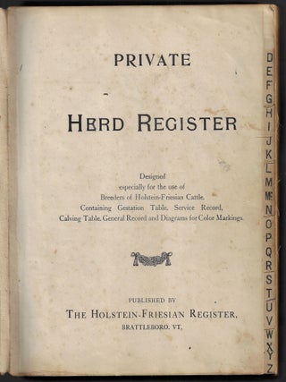 Herd Register of a Goshen, New York, Breeder of Purebred Dairy Cattle, 1901-1920