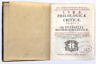 Item #21862 Curae philologicae et criticae quibus integritati contextus graeci consulitur, sensus...