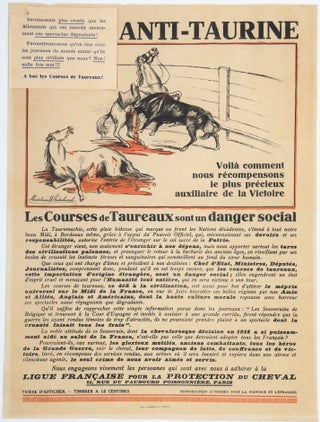 Item #21967 Lutte Anti-Taurine [French Anti-Bullfighting Broadside]. ANIMAL PROTECTION