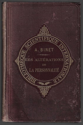 Item #22267 Les Alterations de la Personnalite. Alfred Binet