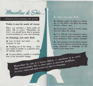 Collection of 34 "Facts about Fabrics" Brochures Issued by the National Institute of Drycleaning, 1949-1956